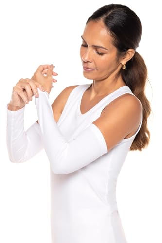 Coolibar UPF 50+ Women's Navagio Sun Sleeves, Skyride, X-Small, Solid - Sun Protective4
