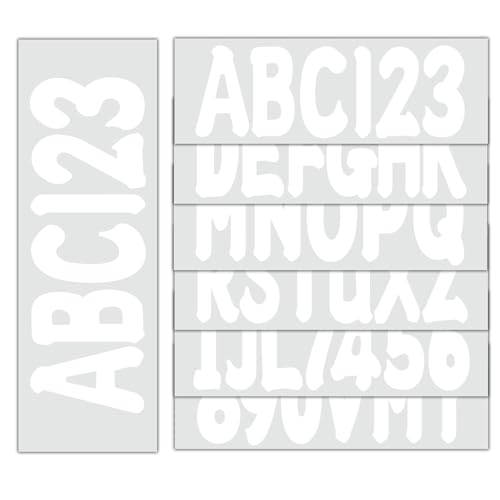 Image of 3 inch Registration Numbers and Letters Marine Sticker Decal | 4 Sets Alpha-Numeric Vinyl Letter for Jet Ski PWC Personal Watercraft White