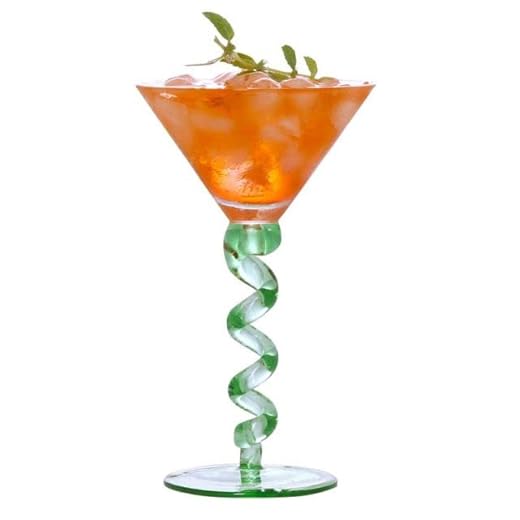 Miller Rock Vasos de Agua Copa de cóctel en Espiral Creativa, Copa de Martini, Margarita, Barra de Cristal Triangular, Juego de Vino para Fiesta, 200ml