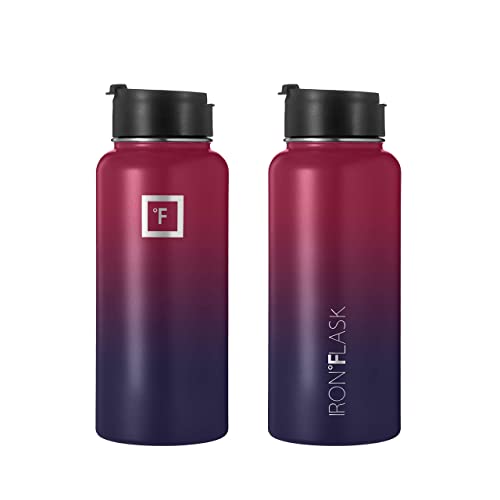 Iron °Flask Sports Water Bottle - 32Oz, 3 Lids (Straw Lid), Leak Proof - Stainless Steel Gym & Sport Bottles For Men, Women & Kids - Double Walled, Insulated Thermos, Metal Canteen #TOP4