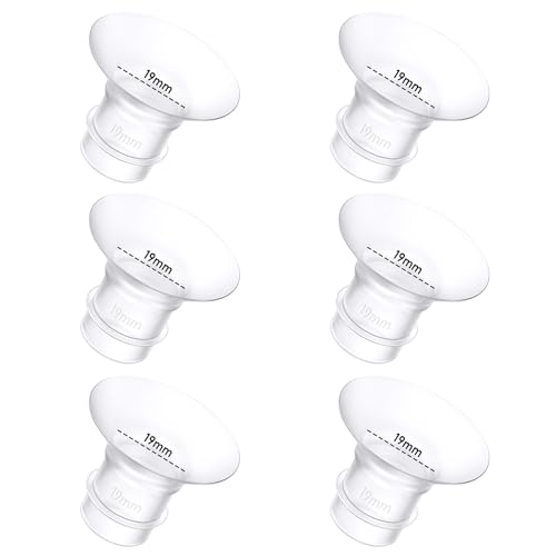 6Pcs Breast Pump Flange Insert 19mm Compatible with Momcozy/Spectra/Medela/eufy/Elvie/Lansinoh/Paruu P10 Breast Pump Fit for Momcozy M5/M9/M6/V2 Pro/V2 pro/S12 Pro/eufy E10 S1 S1 Pro 24mm Flange