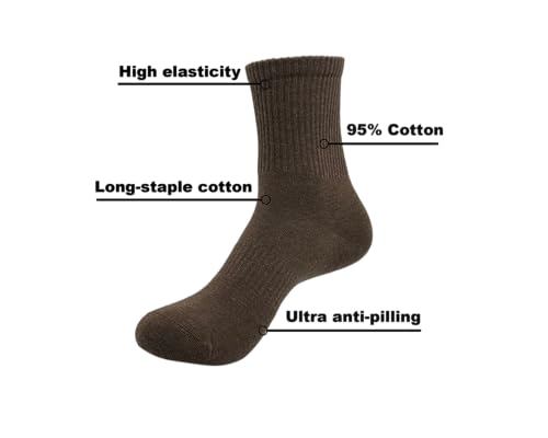 ASTRALUX Men’s Cotton Quarter Crew Socks Soft Sport Socks Calf Socks 6 pairs2