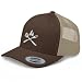 RIVEMUG BBQ Grill Master Gift Graphic Trucker Hat Curved Bill Mid Crown Adjustable Barbecue Baseball Cap Men Women Brown/Khaki