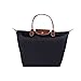 Produktbild Fletion Nylon Wasserdichte Damen Handtasche Schulterhandtaschen Schulter Faltbare Einkaufstüten Reisetasche, Schwarz, Größe S, LxHxB: 30x23x12 cm, Grifflänge 10 cm
