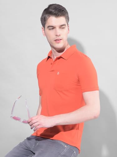 Image of Dollar Men's Pack of 1 Solid Cotton Blend Polo Neck T-Shirt