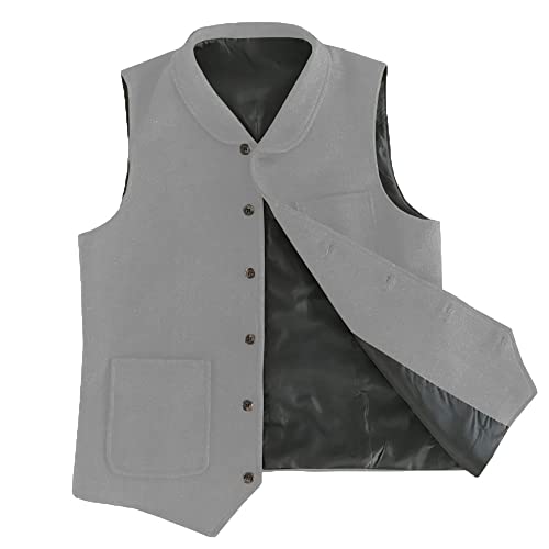 Gilet vintage à chevrons homme veste de mariage en laine argentée XL