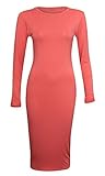 Baleza Women's Inspi Long Sleeve Bodycon Midi Calf Length Dress