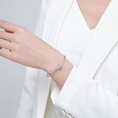 Pulsera plata 925 irregular de mujer con anillo circonio 3