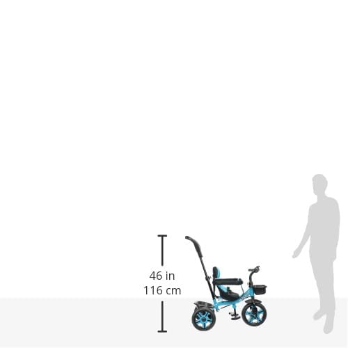 Image of Tricycle for Kids with Comfy Seat - The Parent's Choice for 1-5 Years Old, 30kg Max, Luxurious & Durable Trike. Advanced Parental Control Handle and Safety Belt, Blue