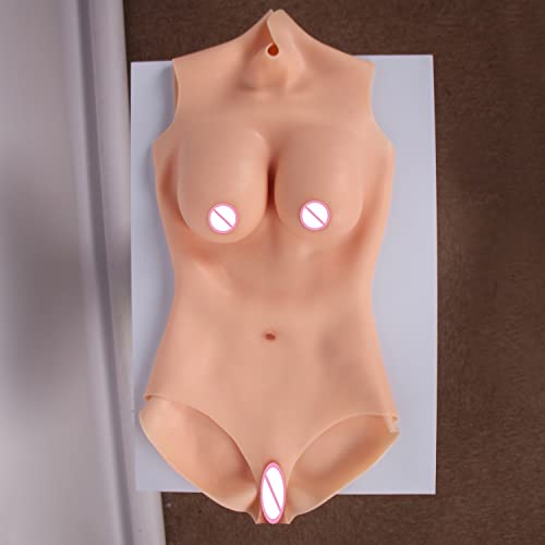 Silicone Breastplate Bodysuit and Hip Vulva for Transgender Crossdresser Masquerade Touch Soft3