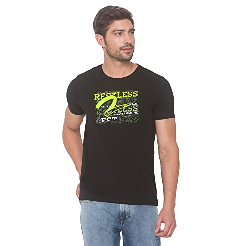 Image of spykar Men's Cotton Blend Slim T-Shirts