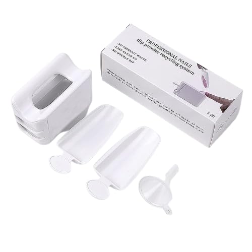Dip Powder Recycling Tray Container with Scoop, Nail Dip Container Portable Dip Powder Storage Box or Nail Art and Makeup Tool