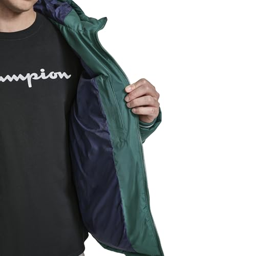 Champion Herren Steppjacke mit durchgehendem Reißverschluss und Kapuze, Regenwald, XX-Large – Ansicht 6