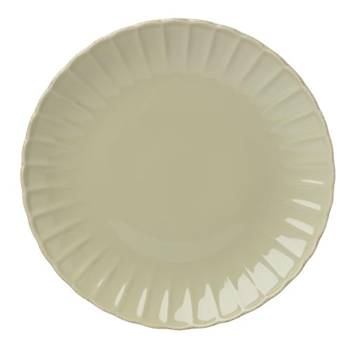 Image of Lenox Stoneware Dinnerware Sets, French Perle Scallop Matcha 12-Piece Dinnerware Set, Service For 4, Green Dishes Set for 4, Dishwasher Safe, Stoneware Dinner Plates and Bowls Sets (Green, 12 Piece)