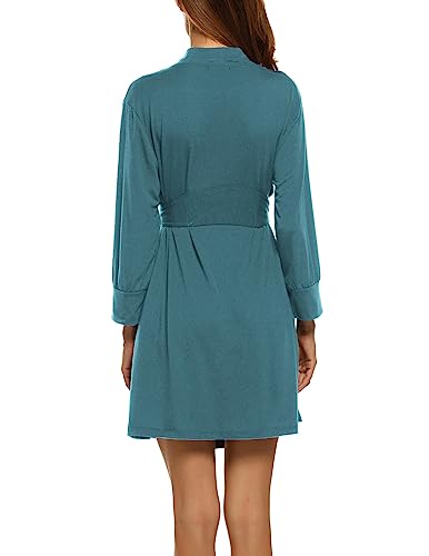 Image of HOTOUCH Womens Robe Lightweight Short Knit Bathrobe Soft Ladies Sleepwear with Pockets