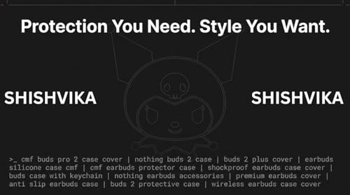 Image of SHISHVIKA Ultra Armor Silicone Case Cover Compatible for CMF by Nothing Buds Pro 2 / Buds 2 Plus /Buds 2 (Kuromi, Cartoon)