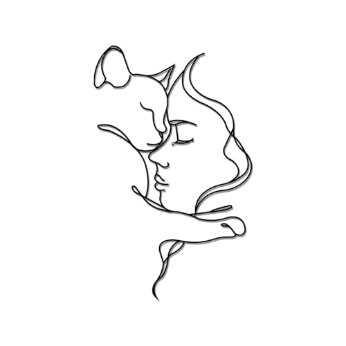 Generisch Wandkunstdeko Aus Metall Mit Katze, Minimalistisch, Wanddeko Aus...