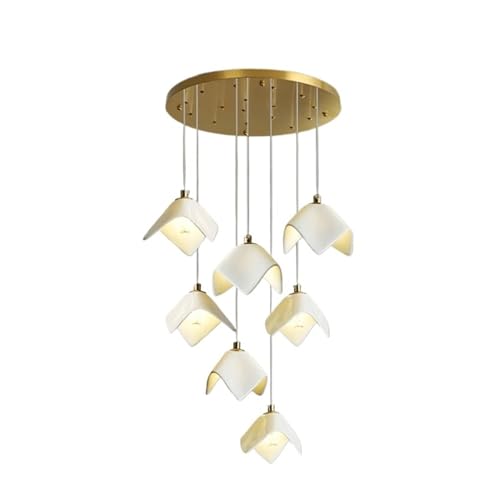 Lampe suspendue salle à manger 7 têtes blanc chaud éclairage plafond