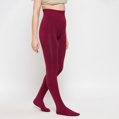 Image of Brachy Women's Footed Length (24 to 40 Waist) Stretchable Women Warm Thick Fur Lined Fleece Winter Thermal Soft Legging Tights Stocking - Slim Fit