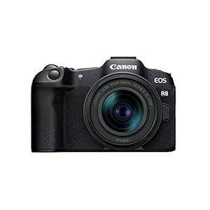Canon EOS R8 Mirrorless Camera RF24-50mm F4.5-6.3 is STM Lens Kit, Full-Frame Hybrid Camera, 24.2 Megapixel CMOS Image Sensor, 4K Video, Content Creator Vlogging Camera, Black