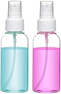 Symbah Small Spray Bottle Fine mist empty clear refillable Mini Plastic Bottles Perfect for Traveling, Cosmetic, Perfume, Cleaning Liquid, Essential Oil 50 ML ( 2 PCS )