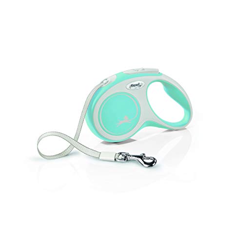 Flexi New Comfort Tape Grey & Light Blue Small 5m Retractable Dog Leash/Lead for Dogs up to 15kgs/33lbs
