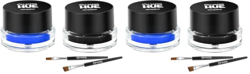 Image of MARS 2-In-1 Hue Gel Eyeliner | Waterproof & Smudgeproof Formula | Stay Upto 24 Hours | Comes With 2 Brush Set (6.0 Gm) (Black & Blue) (Pack of 2)