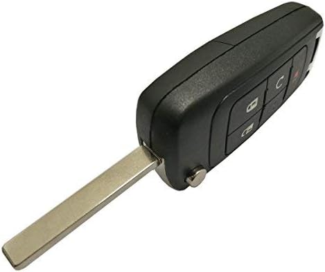 Key Fob Case Shell Fit for Chevrolet Chevy Equinox Sonic GMC Terrain OHT01060512 4 Buttons Replacement Flip Folding Smart Car Key Fob Cover with Uncut Blade Blank (4 Buttons Flip Key Shell)