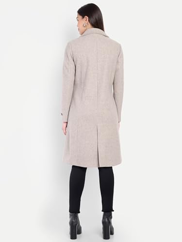 Image of HAUTEMODA Women's Winter Coat Trench Long Sleeves Over Coat With Pocket single Breasted