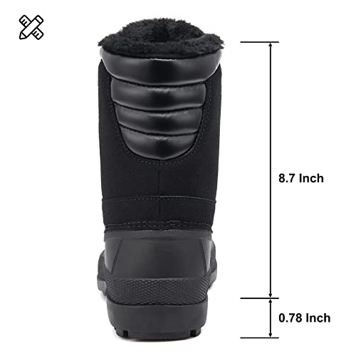 Mishansha Mens Snow Boots Casual Duck Boots Trekking Winter Boots Anti Slip Water Resistant Hiking Shoes Black Size 10 #TOP2