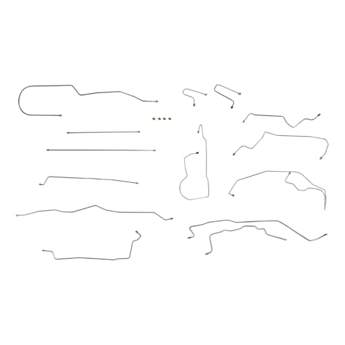 Inline Tube Compatible with 1995-98 Chevrolet GMC Truck, 2WD, 2500 & 3500, All Cab Sizes, Long & Short Bed, Single & Dual Rear Wheels, Power Disc Brake Line Kit, 18pc, Stainless