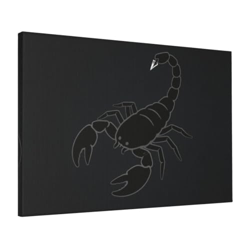 Toile murale moderne scorpion cadre bois œuvre 40,6x61 cm