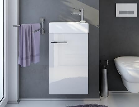 TRANS - PAL 400mm Wall Hung Vanity Unit with Wash Basin, Sto