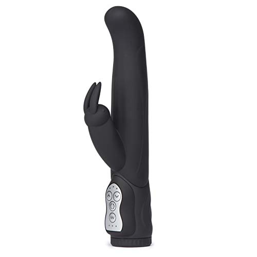 Vibromasseur Rabbit point G 14 cm en silicone noir avec 7 modes et 3 vitesses