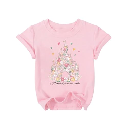 Magical Shirt for Girl Floral Graphic Tshirt Kids Cute Flower Holiday Summer Trip Tee Tops