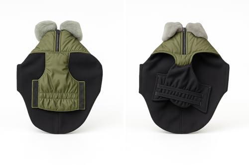 Image of The Pets Company Dog Winter Coat Jacket, Windproof, Waterproof, Light Weight, Washable, Ultra Warm Thick Fleece Lined Dog Vest for Cold Weather Protection, (Military Green, Large - 24 Inch)