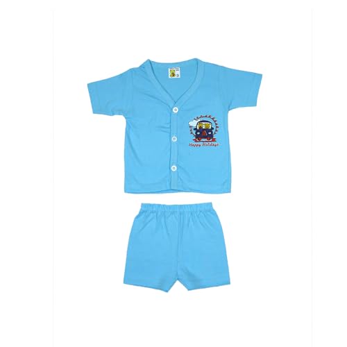 Image of New Born Baby Unisex Breathable Cotton Sleeveless Button Jhabla Dress | Boy & Girl Baby Clothe Size From 3 Months | Jabala Set for New Born | Pack Of 5 Combo