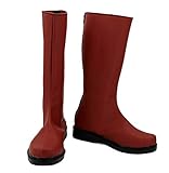 Allten Mens Saitama Leather Flat Boots Shoes Halloween Cosplay Costume (10 M US Male)