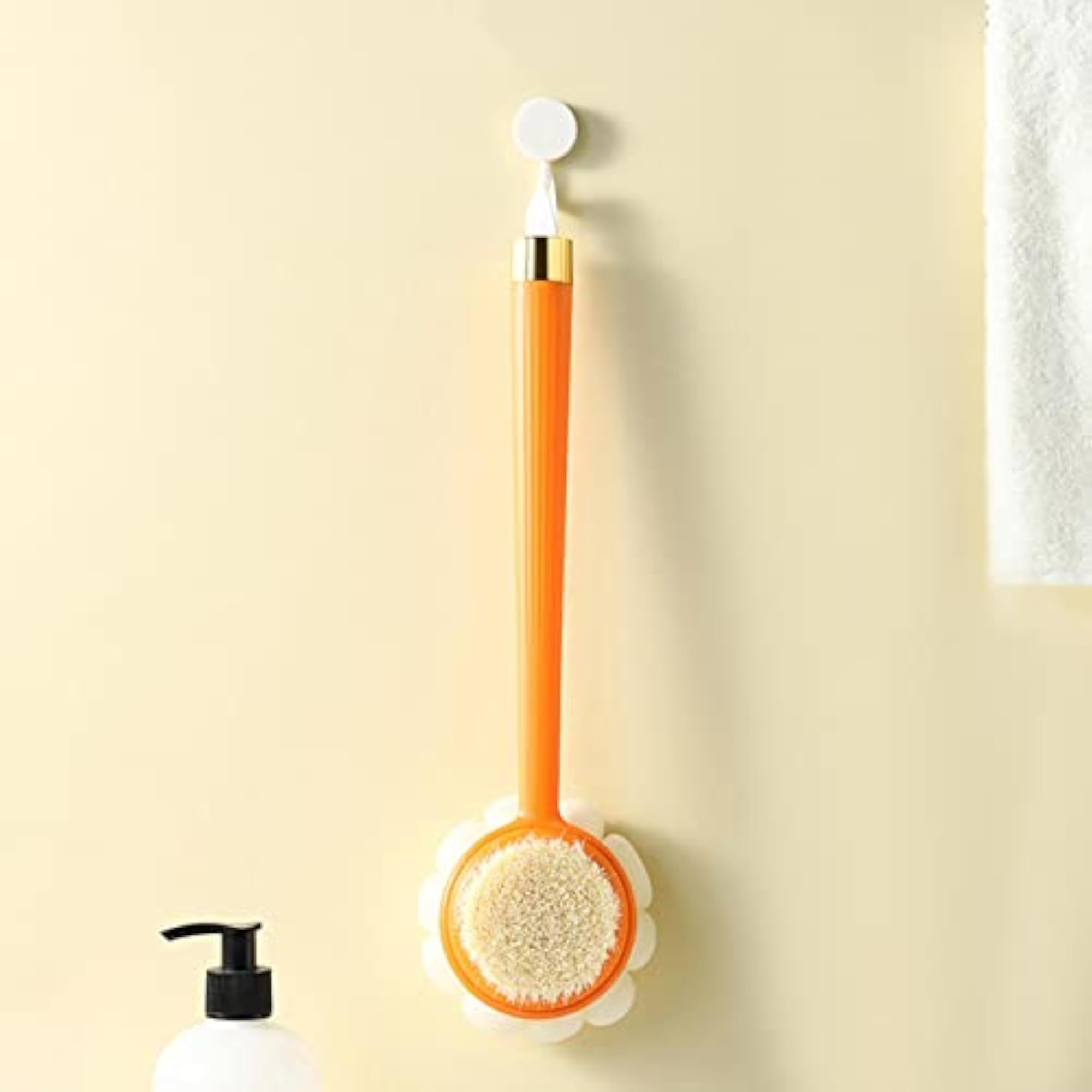 Double Side Long Handle Portable Shower Brush for Women