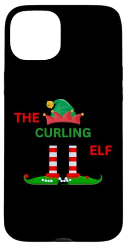 The curling Funny Elf Christmas Pigiama Family Shirt Custodia per iPhone 15 Plus