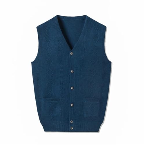 Bollrllr 2024 Winter Men's Knitted Warm Large Size Vest Button V Neck Sleeveless Cardigan Sweater Vest2