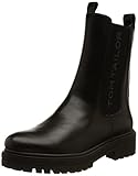 Synthetik Tom Tailor Damen 4294812 Chelsea-Stiefel, Black, 39 EU