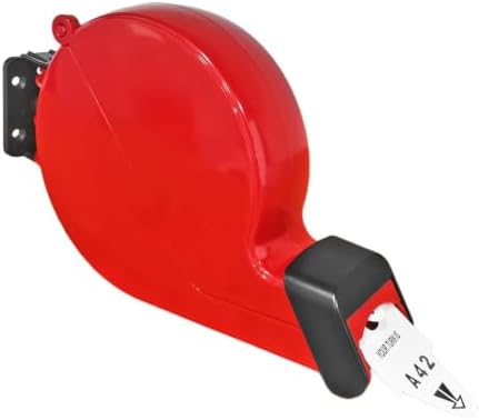 Queue Ticket Dispenser (Red) with Turn-O-Matic Ticket Roll (A00-E99, 3000 Numbers) โ Take-a-Number Machine for Pickup Counter, Government Office, Reception Desk, Auto Repair Shop