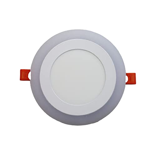 Image of D'Mak Exclusive 9 Watt Super Bright Double Color POP Round Shape LED Color Panel Ceiling Light | Pack of 04 (White+Blue, 4 x 4 inch)