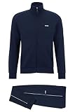BOSS Herren Tracksuit Set IN Regular-Fit Trainingsanzug aus zweiseitiger Baumwolle mit Logo Dunkelblau XXL