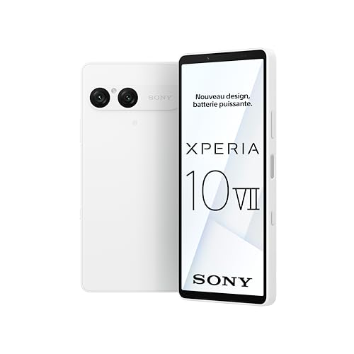Sony Xperia 10 VII - 6,1 Pouces 19,5:9 OLED avec 120 Hz, Batterie 5 000 mAh, Objectif Ultra Grand Angle 16 mm, Audio 3,5 mm, Android 15, IP65/68, Double SIM Hybride,...