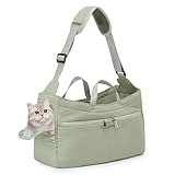 Pet Carrier Bag for Cats and Dogs - Soft Sided Small Portable Foldable Comfortable with Small Pet Cats Dogs Rabbits Fragrance Pigs Airline Approved, Up to 9 lbs, Green