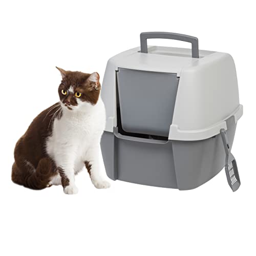 IRIS USA Cat Litter Box, High Sided and Enclosed Kitty Litter Box