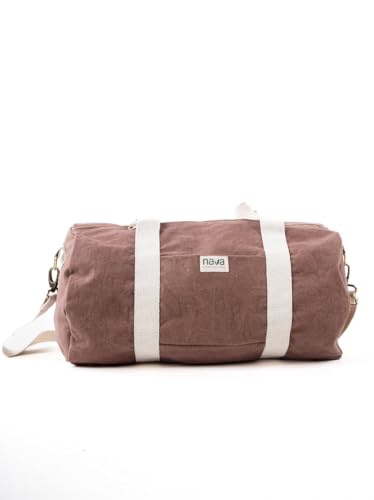 Image of Roam Duffel Bag | Soft Washed Cotton | Spacious & Organized | Detachable Shoulder Strap | Eco-Friendly Design | Durable with Metal Zippers | Perfect for Travel & Gym (Terracotta Brown)