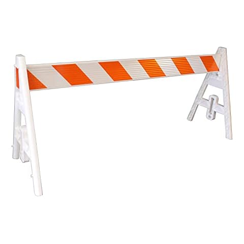 Type 1 A-Frame Plastic Barricade with Reflective Double Sided 5 Foot Rail (A-Frame Legs and Barricade Rails will ship separately) Cover
